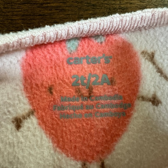 CARTER'S | Toddler Girl Fleece Pajamas - 2T - Picture 3 of 3